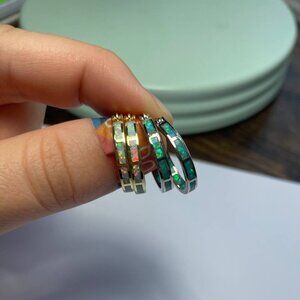 Small Ring Studs Sensitive Ladies Accessories Retro Bohemian Style Opal